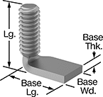 Image of Attribute. Front orientation. Contains Annotated. Studs. 90° Angle Weld Studs.