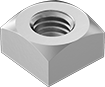 Image of Product. Front orientation. Square Nuts. Low-Strength Steel Square Nuts.