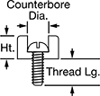 Image of Attribute. Front orientation. Contains Annotated. Threaded-Stud Bumpers, Style 2.