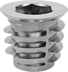 Image of Product. Flanged. Bottom orientation. Threaded Inserts. Tapping Threaded Inserts for Softwood, Flanged Profile.