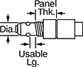 Image of Attribute. Front orientation. Contains Annotated. Quick-Release Pins for Blind Holes, Raised Button.