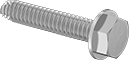 Image of Product. Front orientation. Tapping Screws. Stainless Steel Flanged Hex Head Thread-Cutting Screws for Metal.
