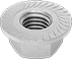 Image of Product. Bottom orientation. Flange Nuts. Serrated Flange Nuts.