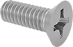 Image of Product. Front orientation. Flat Head Screws. Stainless Steel Phillips Flat Head Screws.