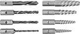 Image of Product. Side1 orientation. Screw, Pipe, and Stud Extractors. Impact Wrench Extractor and Drill Bit Sets.