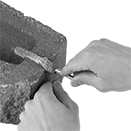 Image of ProductInUse. Front orientation. Anchors. Mesh Anchors for Hollow Block and Brick.