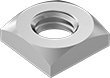 Image of Product. Front orientation. Square Nuts. 18-8 Stainless Steel Thin-Profile Square Nuts.