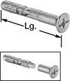 Image of Product. Front orientation. Contains Annotated, Inset. Anchors. Sleeve Anchors for Block and Brick, Anchors with Flat Head.