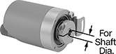 Image of Product. Front orientation. Contains Annotated. Rotary Encoders. Compact Rotary Encoders, Shaft-Opening Gear Box Output, 5-Pole Micro M12 Plug-In Connection—IO Link.