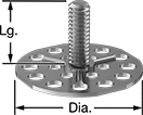 Image of Product. Front orientation. Contains Annotated. Studs. Adhesive-Ready Studs.