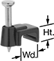 Image of Product. Style C. Front orientation. Contains Annotated. Cable Holders. Hammer-In Cable Holders, Insulated Staples, Style C.