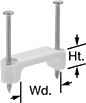 Image of Product. Style D. Front orientation. Contains Annotated. Cable Holders. Hammer-In Cable Holders, Insulated Staples, Style D.