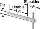 Image of Product. Front orientation. Contains Annotated. Quick-Release Pins. T-Handle Quick-Release Pins, Steel Handle.