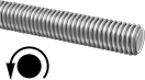 Image of Product. Front orientation. Contains Annotated. Threaded Rods. Left-Hand Threaded Rods.