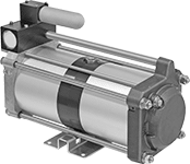 Image of Product. Front orientation. Compressed Air Pressure Boosters. Fixed, 3/8 NPT Female Supply Inlet and Outlet.