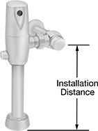 Image of Product. Front orientation. Contains Annotated. Toilet Flush Valves. Touch-Free Toilet Flush Valves, American Standard Selectronic.
