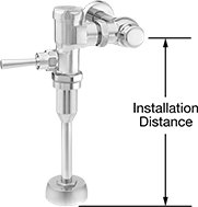 Image of Product. Front orientation. Contains Annotated. Urinal Flush Valves. Manual Urinal Flush Valves, American Standard, For 3/4" Diameter Urinal Inlets.