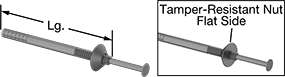 Image of Product. Front orientation. Contains Annotated, Inset. Anchors. Vibration-Resistant Drive Anchors for Block and Brick, Pin Drive Anchors with Tamper-Resistant Nut.