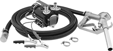 Image of Product. Front orientation. Drum Pumps. Portable Battery-Operated Drum Pumps with Nozzle for Diesel Fuel.