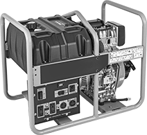 Image of Product. Front orientation. Power Generators. Diesel Fuel Powered with Electric Start.