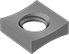 Image of Product. Front orientation. Square Nuts. Concave Steel Square Nuts.