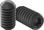 Image of Product. Front orientation. Set Screws. Steel Oval-Tip Set Screws.