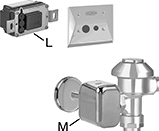 Image of System. Touch-Free ZEMS Models. Front orientation. Contains Annotated. Flush Valve Replacement Parts. Zurn Flush Valve Replacement Parts, Cover and Body Components.