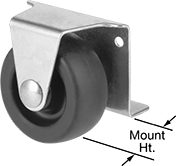 Image of Product. Front orientation. Contains Annotated. Casters. Edge-Mount Bracket Casters.