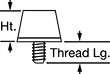 Image of Attribute. Front orientation. Contains Annotated. Load-Rated Reinforced Threaded-Stud Bumpers, Style 5.