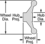 Image of Attribute. Front orientation. Contains Annotated. Machinable-Hub-Mount Spoked Hand Wheels, Dished Hand Wheels.