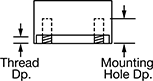 Image of Attribute. Front orientation. Contains Annotated. Reinforced Threaded-Hole Bumpers, Style 2.