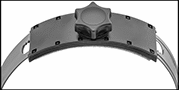 Image of Specification. Back orientation. ZoomedIn view. Contains Border. Ratchet Adjustment. Hard Hats with UV Indicator.