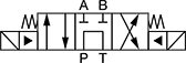 Image of Specification. Front orientation. Contains Annotated. Directional Control Valves. Solenoid-Operated Block-Mount Hydraulic Directional Control Valves , 4 Way, 3 Flow Positions, Style 10.