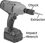 Image of System. Front orientation. Contains Annotated, MultipleImages. Screw, Pipe, and Stud Extractors. Impact Wrench Extractor and Drill Bit Sets.