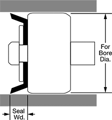 Image of Attribute. Front orientation. Contains Annotated. Cupped Piston Seals.