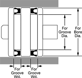 Image of Attribute. Piston Installation. Front orientation. Contains Annotated. High-Pressure U-Cup Seals, Leather.