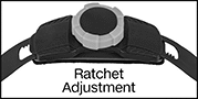 Image of Specification. Back orientation. ZoomedIn view. Contains Annotated, Border. Ratchet Adjustment. Climbing-Style Hard Hats.