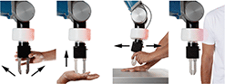 Image of ProductInUse. Flange senses pressure in any direction through the robot tool as well as direct contact with the flange itself.. Front orientation. Contains Annotated. Robot Safety Padding. Contact-Sensing Robot Safety Padding, Flanges.